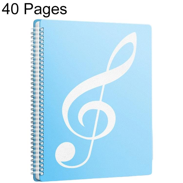 Expandable Non-reflective Piano Music Sheet Binder Folder, Blue 40 Pages with Index Tabs & Pen