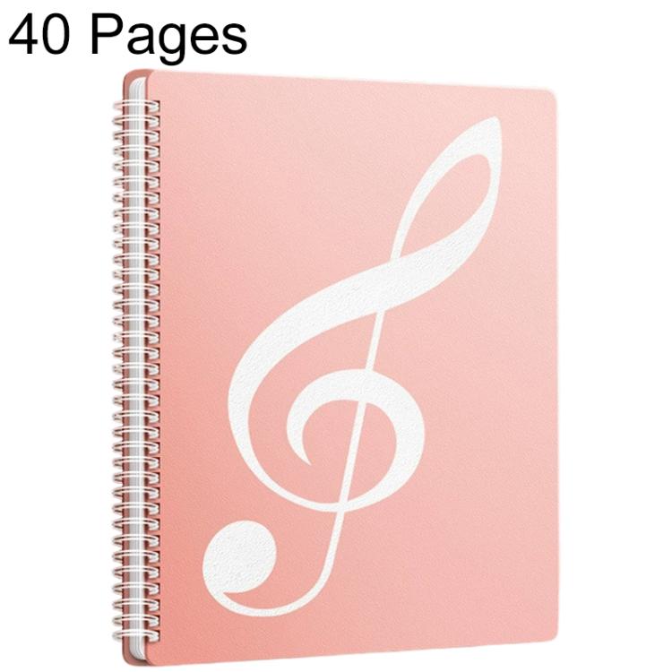Expandable Non-reflective Piano Music Sheet Binder Folder, Pink 40 Pages with Index Tabs & Pen