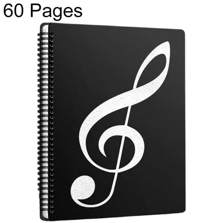 Expandable Non-reflective Piano Music Sheet Binder Folder, Black 60 Pages with Index Tabs&Pen&Musical Staff