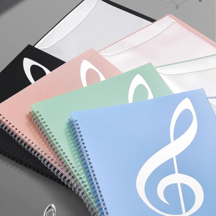 Expandable Non-reflective Piano Music Sheet Binder Folder, Blue 60 Pages with Index Tabs & Pen