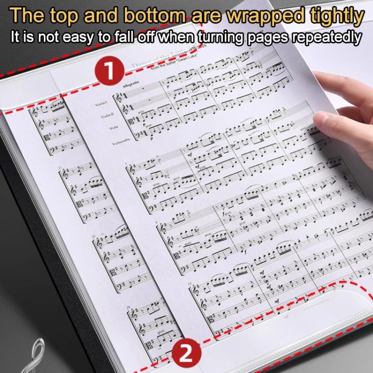 Expandable Non-reflective Piano Music Sheet Binder Folder, Pink 20 Pages with Index Tabs & Pen