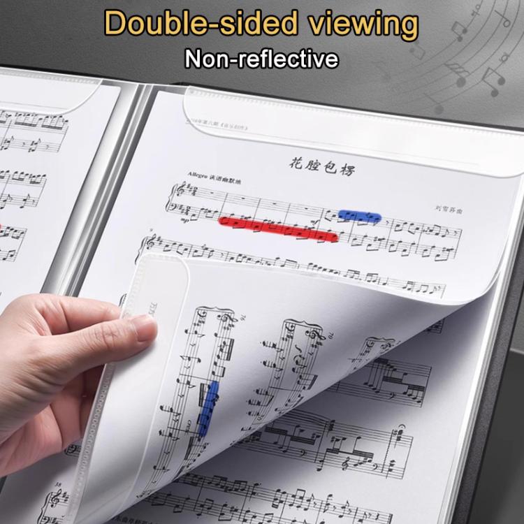 Expandable Non-reflective Piano Music Sheet Binder Folder, Pink 20 Pages with Index Tabs & Pen