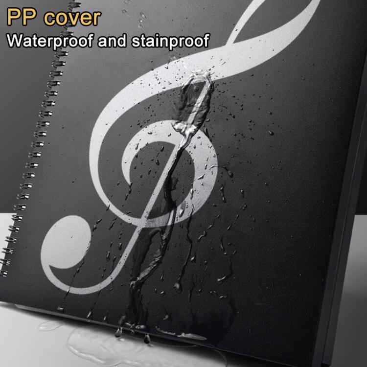 Expandable Non-reflective Piano Music Sheet Binder Folder, Black 40 Pages with Index Tabs & Pen