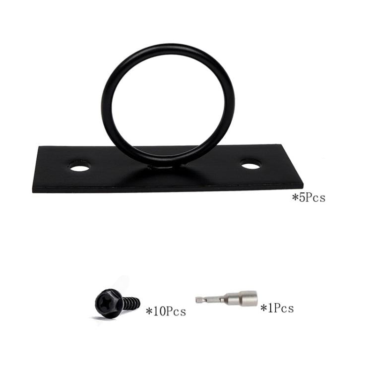5 Pack Rope Fixing Ring Brackets Decorative Rope Wall / Ceiling Mount Hooks - Black