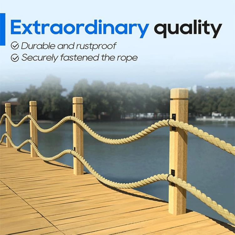 5 Pack Rope Fixing Ring Brackets Decorative Rope Wall / Ceiling Mount Hooks - Black