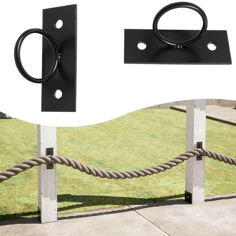 5 Pack Rope Fixing Ring Brackets Decorative Rope Wall / Ceiling Mount Hooks - Black