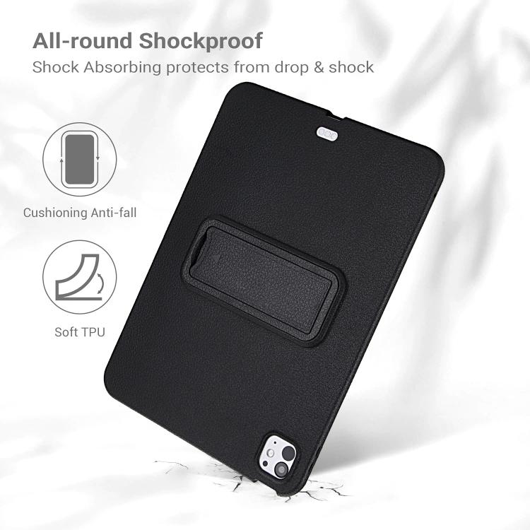 For iPad Pro 11 2022 / 2021 / 2020 Leather-Textured PU Shockproof Tablet Case with Holder
