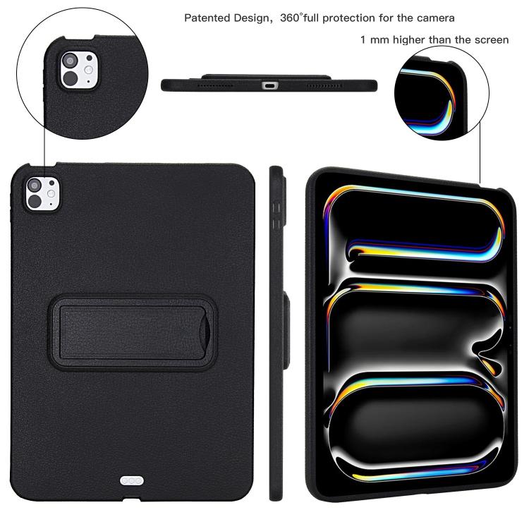 For iPad Pro 11 2022 / 2021 / 2020 Leather-Textured PU Shockproof Tablet Case with Holder