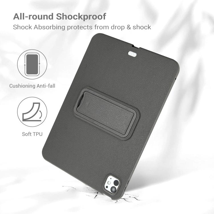 For iPad Pro 11 2022 / 2021 / 2020 Leather-Textured PU Shockproof Tablet Case with Holder