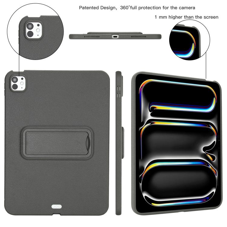 For iPad Pro 11 2022 / 2021 / 2020 Leather-Textured PU Shockproof Tablet Case with Holder