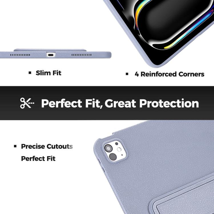 For iPad Pro 11 2022 / 2021 / 2020 Leather-Textured PU Shockproof Tablet Case with Holder