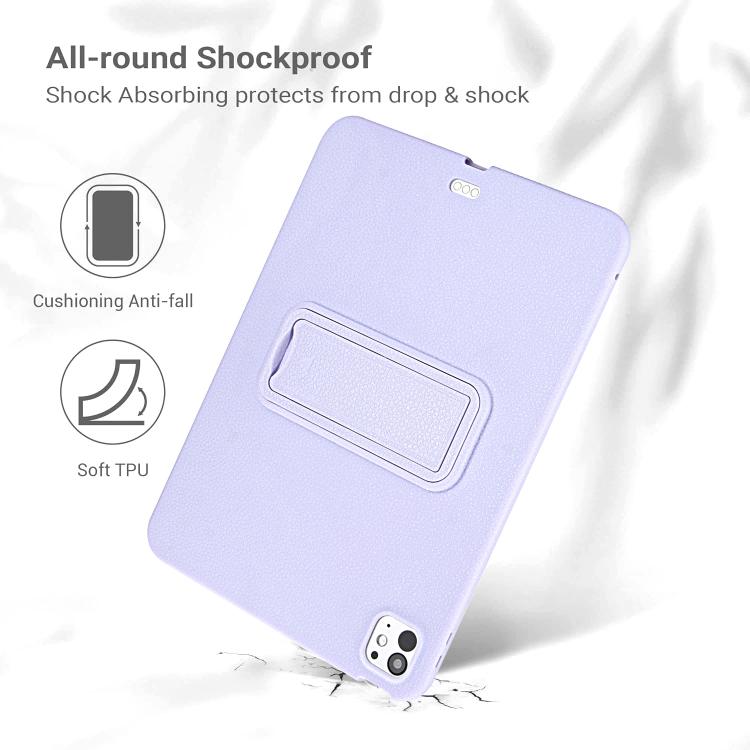 For iPad Pro 11 2022 / 2021 / 2020 Leather-Textured PU Shockproof Tablet Case with Holder