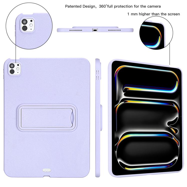 For iPad Pro 11 2022 / 2021 / 2020 Leather-Textured PU Shockproof Tablet Case with Holder