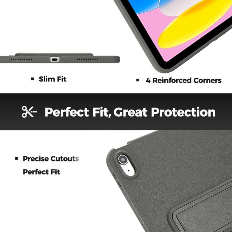 For iPad mini 6 / mini 2024 Leather-Textured PU Shockproof Tablet Case with Holder