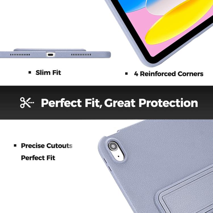 For iPad mini 6 / mini 2024 Leather-Textured PU Shockproof Tablet Case with Holder