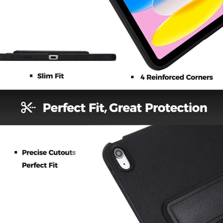 For iPad 2025 / 2022 Leather-Textured PU Shockproof Tablet Case with Holder