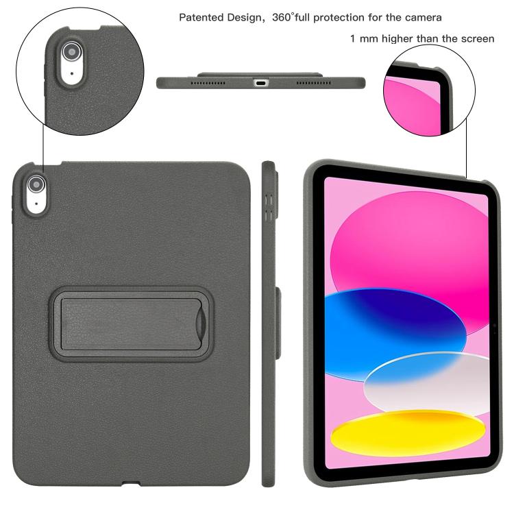 For iPad 2025 / 2022 Leather-Textured PU Shockproof Tablet Case with Holder