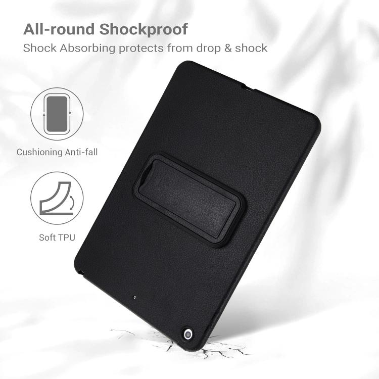 For iPad 10.2 2021 / 2020 / 2019 Leather-Textured PU Shockproof Tablet Case with Holder