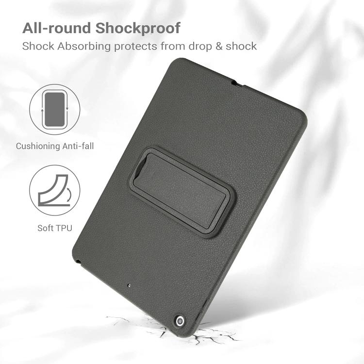 For iPad 10.2 2021 / 2020 / 2019 Leather-Textured PU Shockproof Tablet Case with Holder