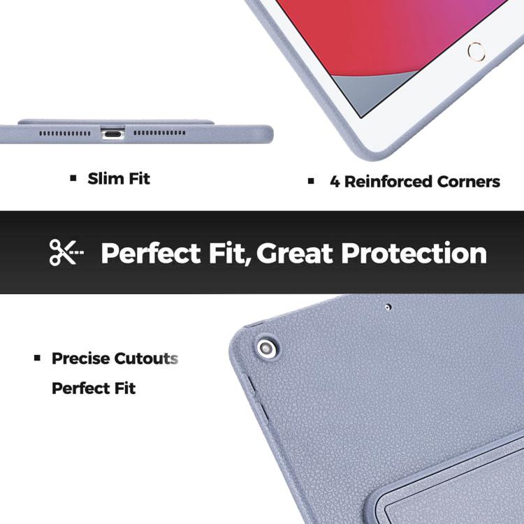For iPad 10.2 2021 / 2020 / 2019 Leather-Textured PU Shockproof Tablet Case with Holder