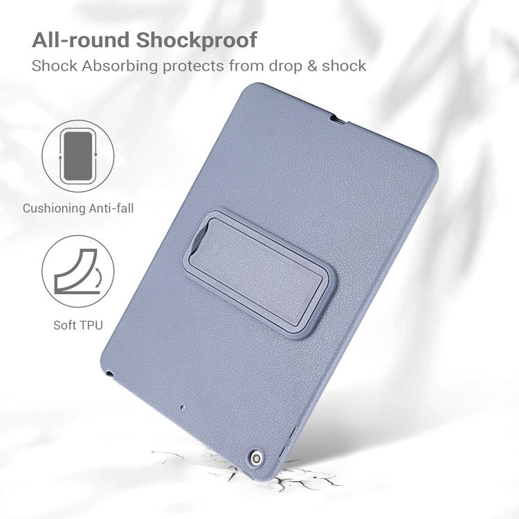 For iPad 10.2 2021 / 2020 / 2019 Leather-Textured PU Shockproof Tablet Case with Holder