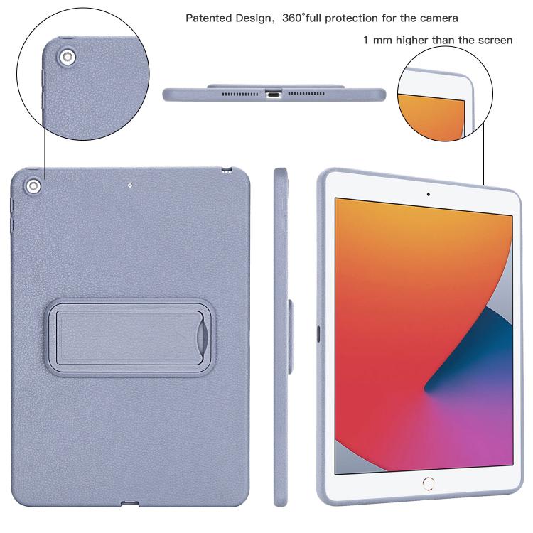 For iPad 10.2 2021 / 2020 / 2019 Leather-Textured PU Shockproof Tablet Case with Holder