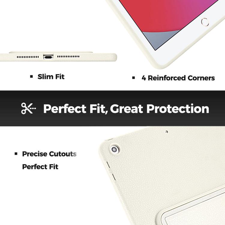 For iPad 10.2 2021 / 2020 / 2019 Leather-Textured PU Shockproof Tablet Case with Holder