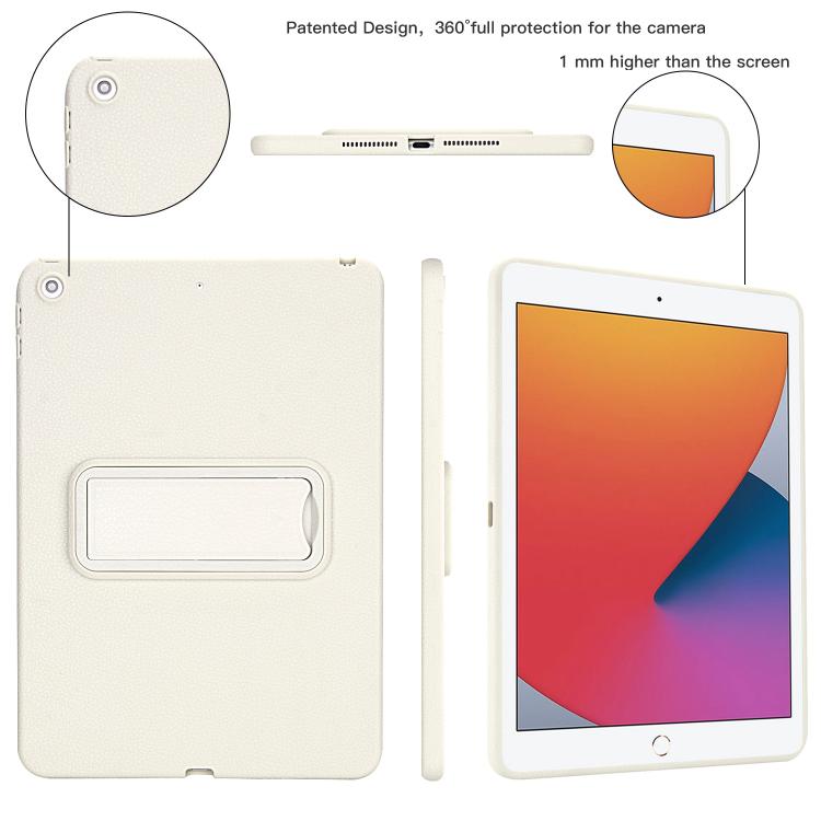 For iPad 10.2 2021 / 2020 / 2019 Leather-Textured PU Shockproof Tablet Case with Holder