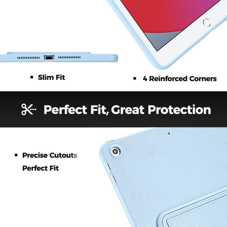 For iPad 10.2 2021 / 2020 / 2019 Leather-Textured PU Shockproof Tablet Case with Holder
