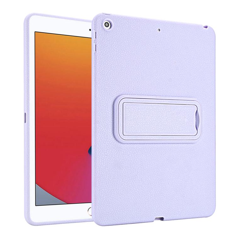 For iPad 10.2 2021 / 2020 / 2019 Leather-Textured PU Shockproof Tablet Case with Holder
