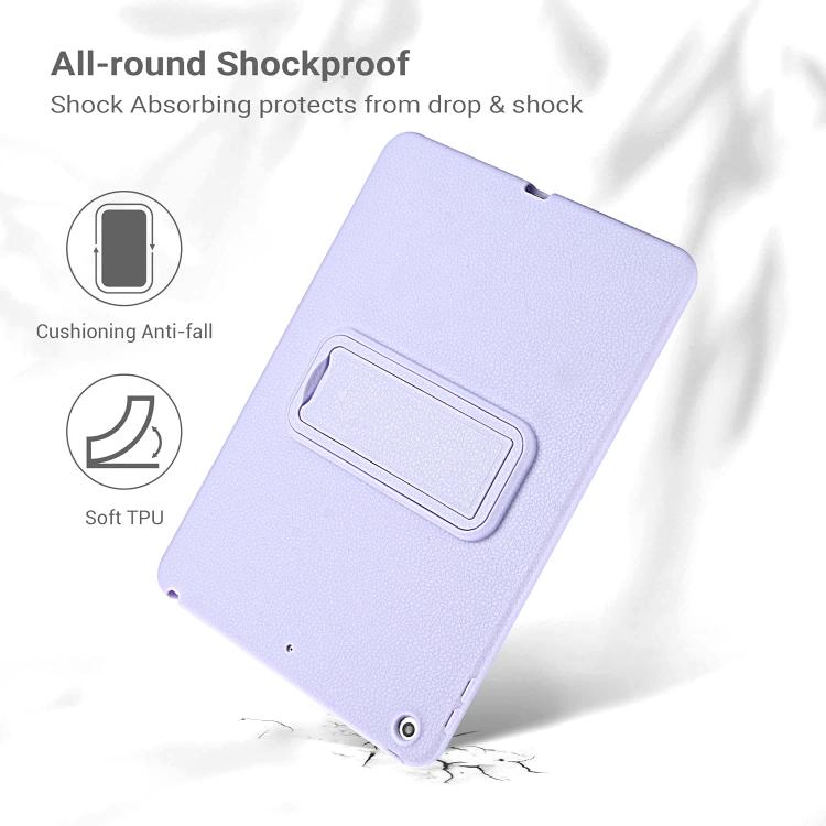 For iPad 10.2 2021 / 2020 / 2019 Leather-Textured PU Shockproof Tablet Case with Holder