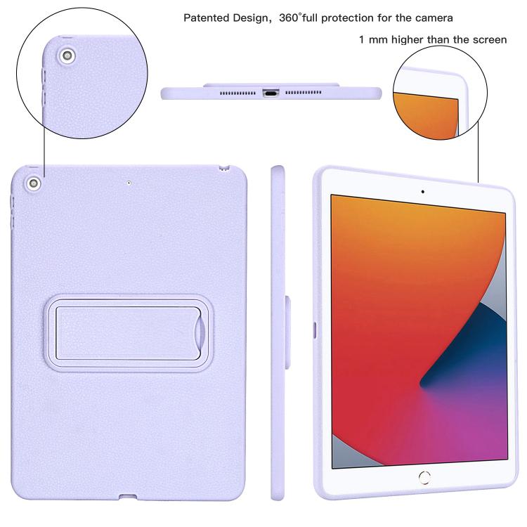 For iPad 10.2 2021 / 2020 / 2019 Leather-Textured PU Shockproof Tablet Case with Holder