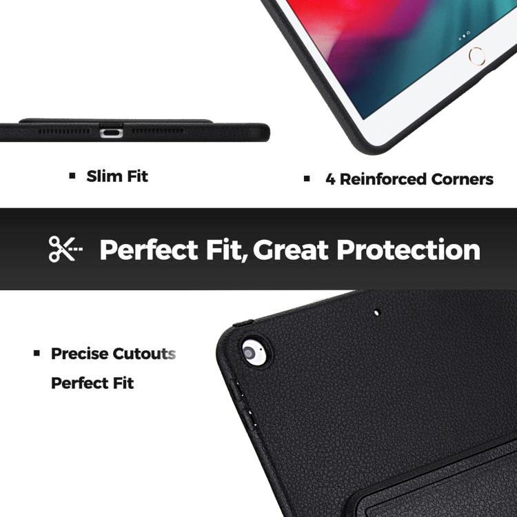 For iPad Air / Air 2 / 9.7 2017 / 2018 Leather-Textured PU Shockproof Tablet Case with Holder