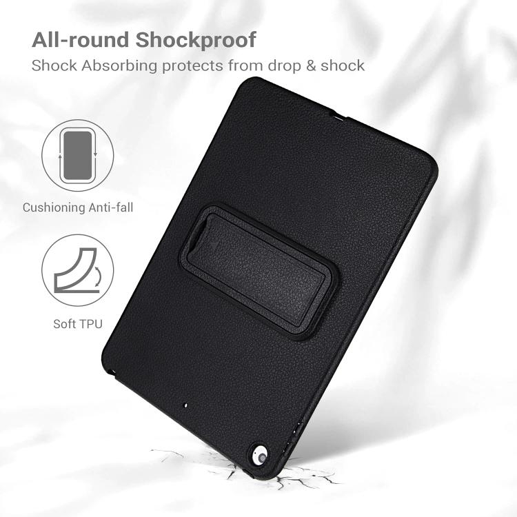 For iPad Air / Air 2 / 9.7 2017 / 2018 Leather-Textured PU Shockproof Tablet Case with Holder