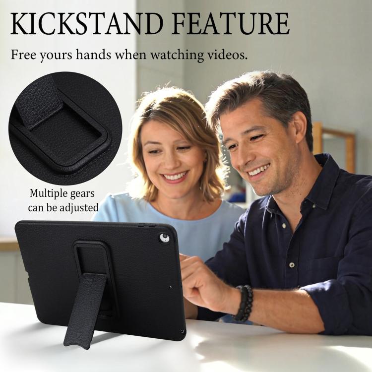 For iPad Air / Air 2 / 9.7 2017 / 2018 Leather-Textured PU Shockproof Tablet Case with Holder