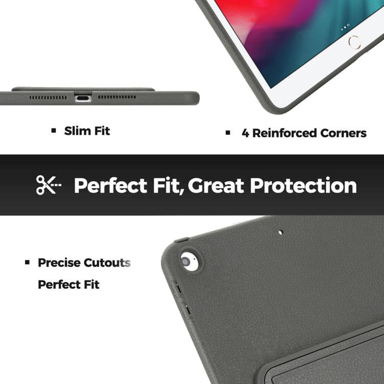 For iPad Air / Air 2 / 9.7 2017 / 2018 Leather-Textured PU Shockproof Tablet Case with Holder
