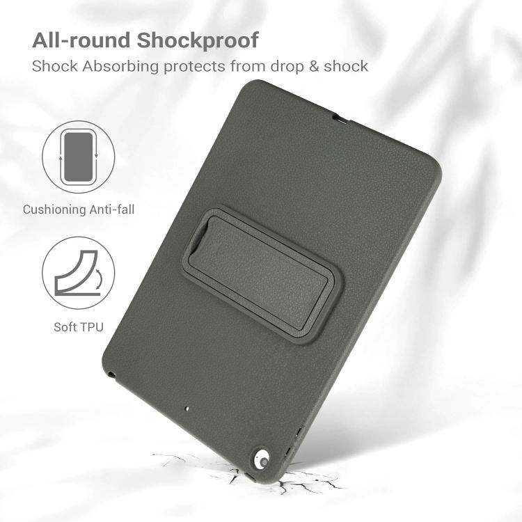 For iPad Air / Air 2 / 9.7 2017 / 2018 Leather-Textured PU Shockproof Tablet Case with Holder