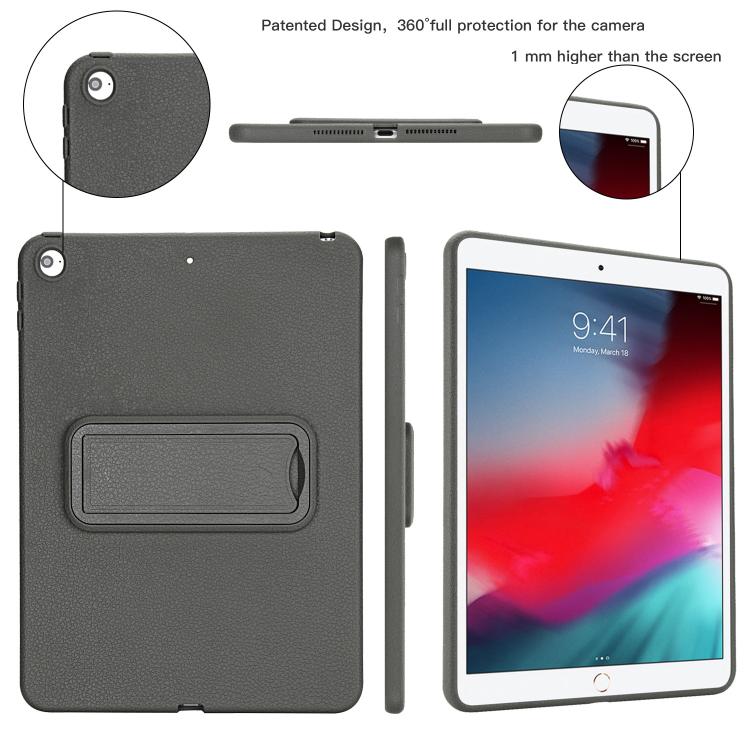 For iPad Air / Air 2 / 9.7 2017 / 2018 Leather-Textured PU Shockproof Tablet Case with Holder
