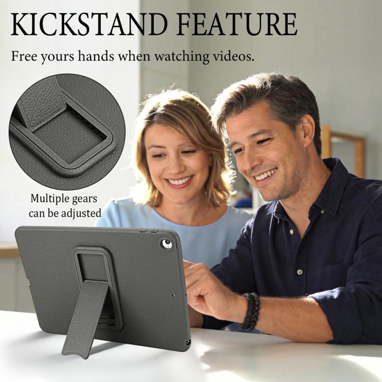For iPad Air / Air 2 / 9.7 2017 / 2018 Leather-Textured PU Shockproof Tablet Case with Holder