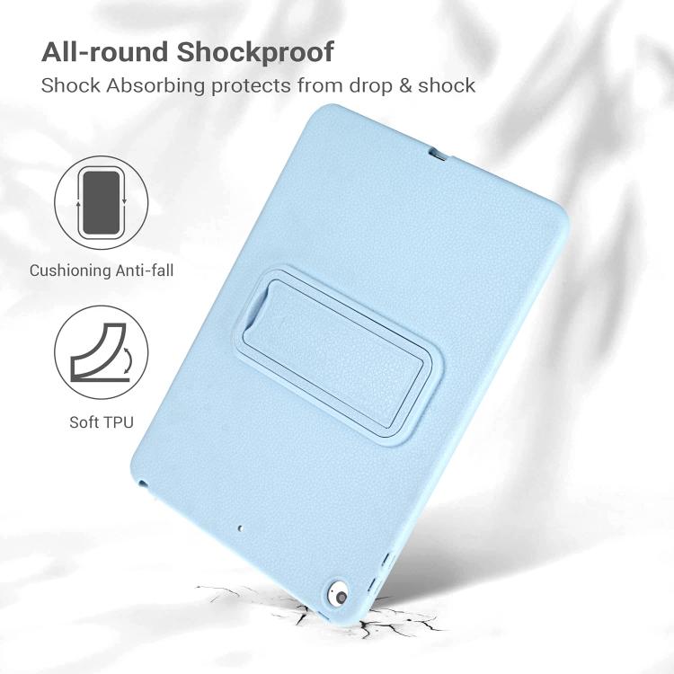 For iPad Air / Air 2 / 9.7 2017 / 2018 Leather-Textured PU Shockproof Tablet Case with Holder