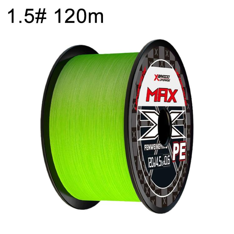 1.5# 120m 12 Strands Braided Lure Fishing Line Extra Strong PE Fishing Line - Green
