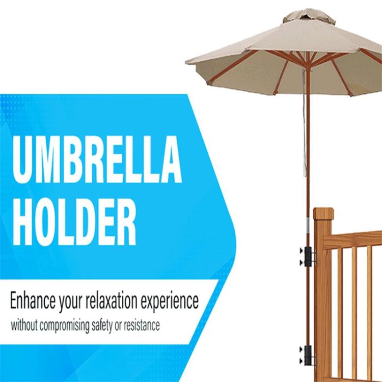 2 Pack Heavy-duty Patio Umbrella Holder Metal Outdoor Umbrella Mounting Base - Black
