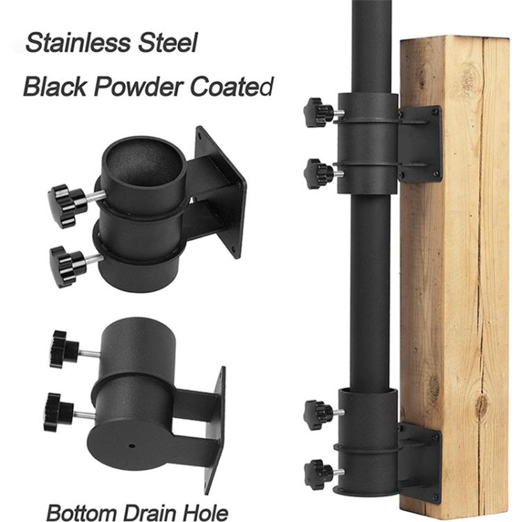 2 Pack Heavy-duty Patio Umbrella Holder Metal Outdoor Umbrella Mounting Base - Black