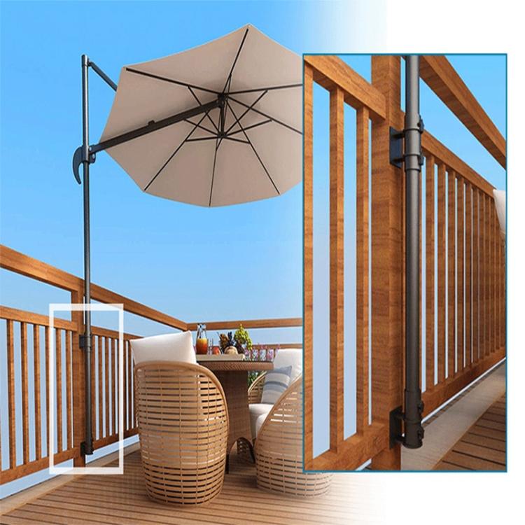 2 Pack Heavy-duty Patio Umbrella Holder Metal Outdoor Umbrella Mounting Base - Black