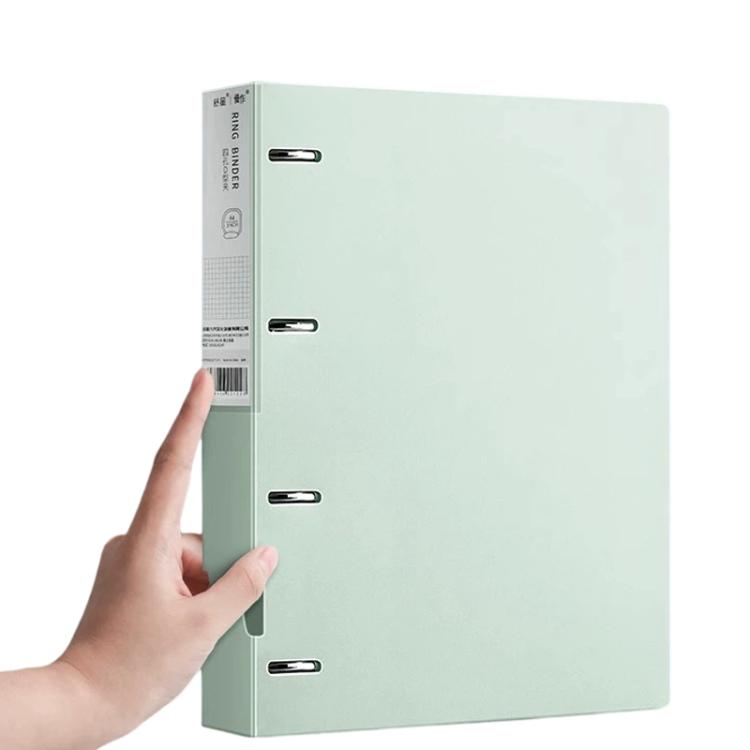 A4 Thickened Four-hole Document Storage Binder Folder, Green with 100 Pages Inner Pocket