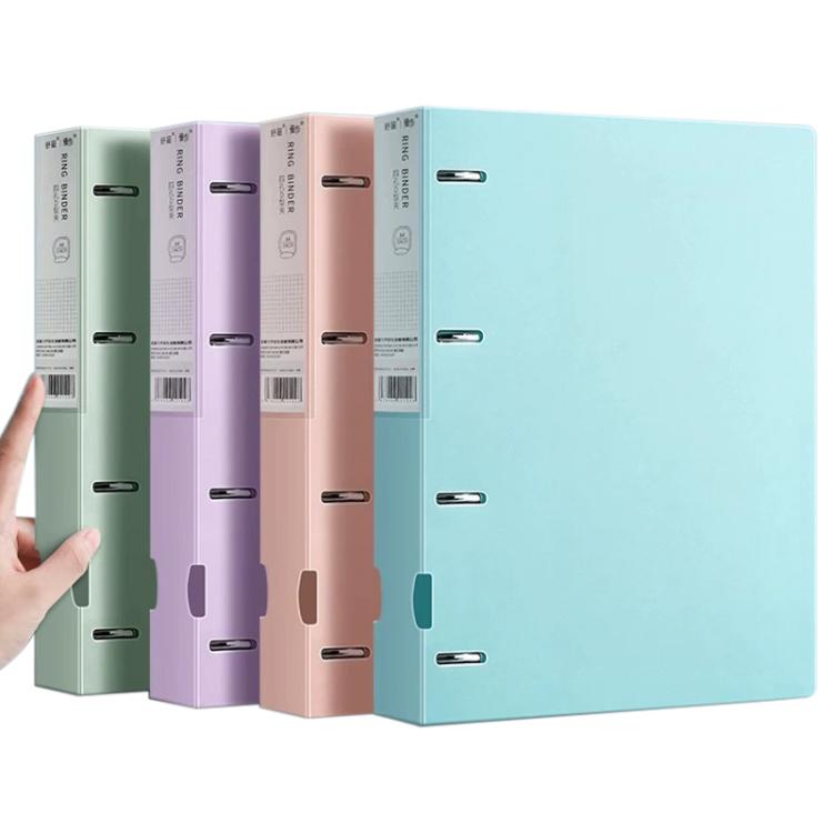 A4 Thickened Four-hole Document Storage Binder Folder, 4pcs with 100 Pages Inner Pocket