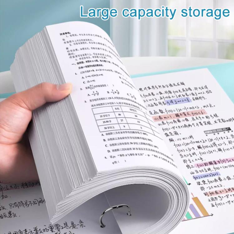 A4 Thickened Four-hole Document Storage Binder Folder, Blue+Green+Pink with Hole Puncher