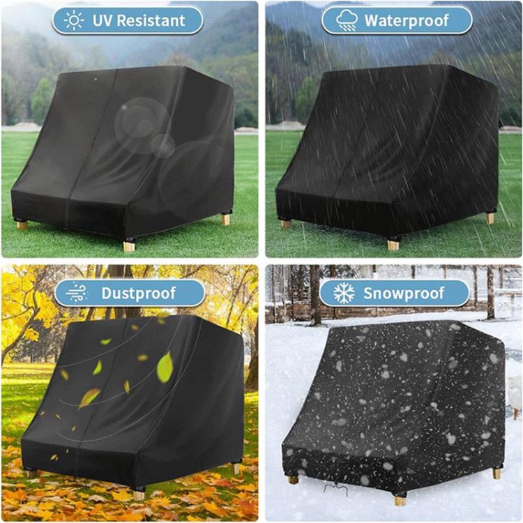 Weatherproof Cover for Wooden Double Chaise Lounge Outdoor Patio Furniture Protector - Black