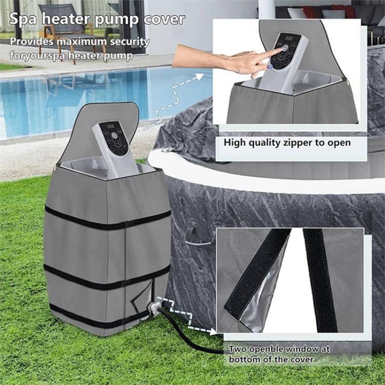 Waterproof Dustproof Hot Tub Insulation Pump Cover Inflatable Tub Heater Protector - Grey