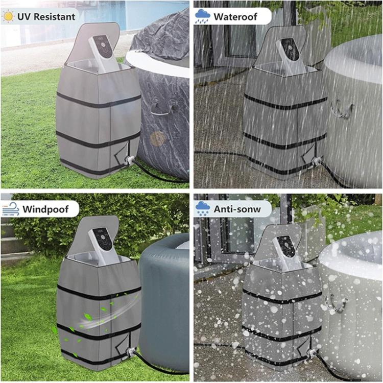 Waterproof Dustproof Hot Tub Insulation Pump Cover Inflatable Tub Heater Protector - Grey